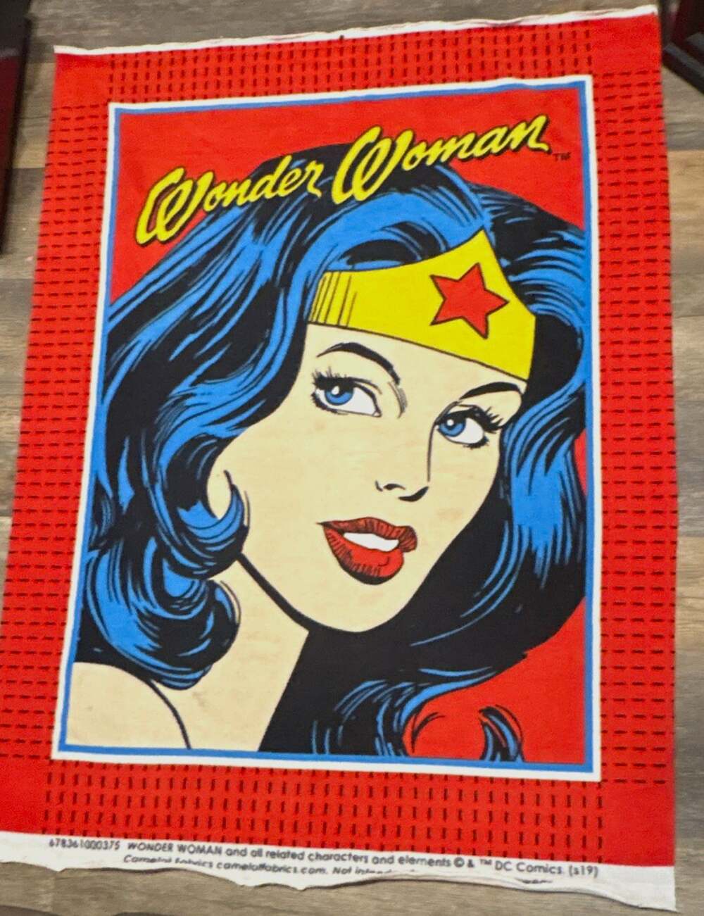 DC Comics Wonder Woman Pop Art Fleece Fabric 46x60 Camelot Sewing Craft Remnant